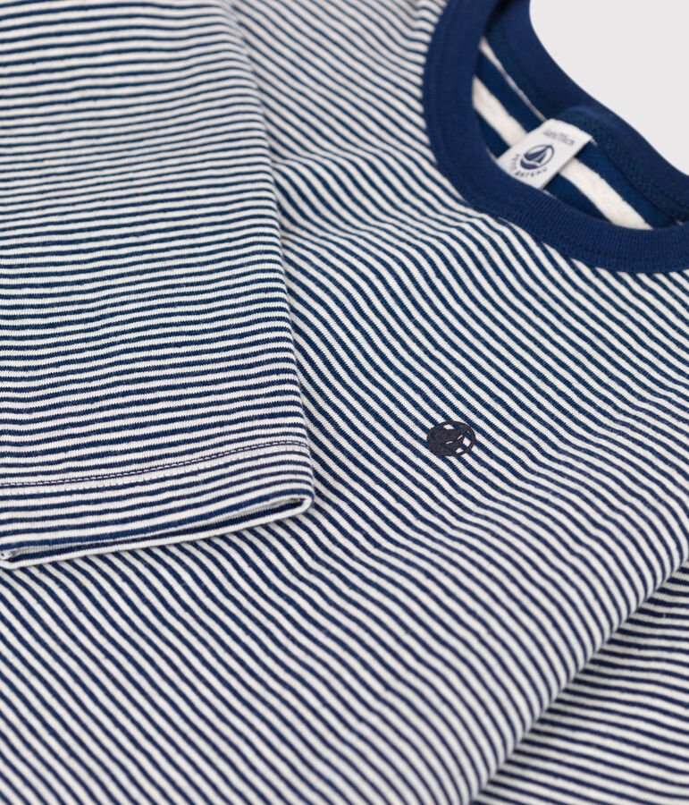 Tee-shirt manches longues en tubique enfant fille / gar&ccedil;on bleu MEDIEVAL/ MONTELIMAR