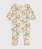 Pyjama imprimé  fleurs en coton bébé blanc AVALANCHE/ MULTICO