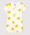 Combicourt imprimé végétal bébé en coton blanc MARSHMALLOW/ ORGE