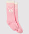 Chaussettes hautes bébé rose MINOIS/blanc MARSHMALLOW