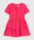 Robe manches courtes en toile enfant fille