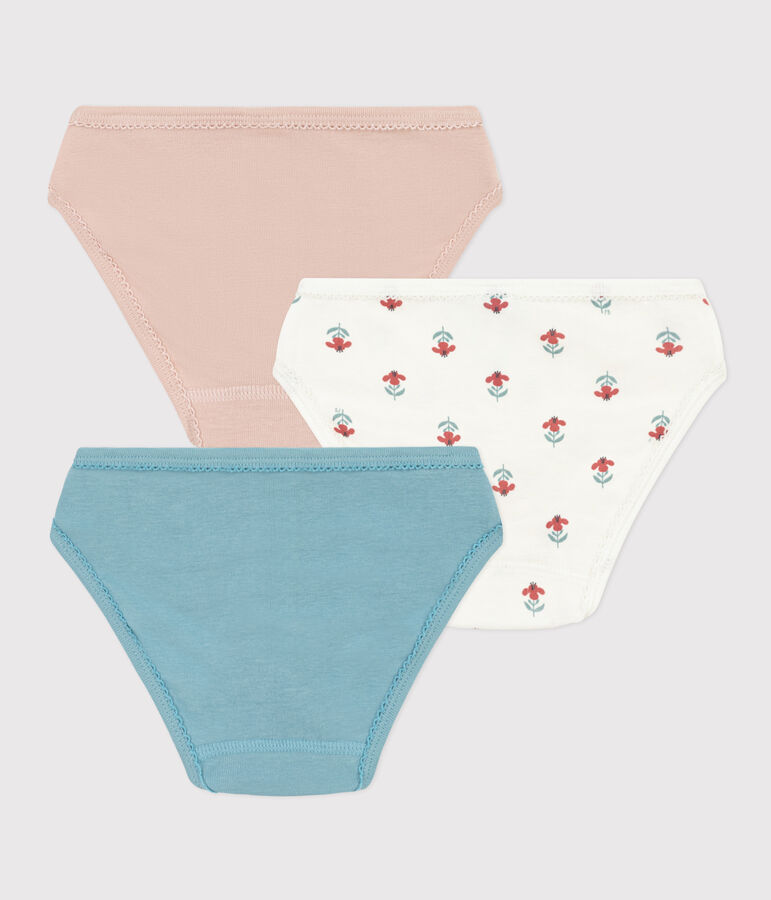 Lot de 3 culottes fleurs en coton petite fille multicouleur