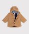 Manteau &agrave; capuche b&eacute;b&eacute; en sherpa beige fonc&eacute;