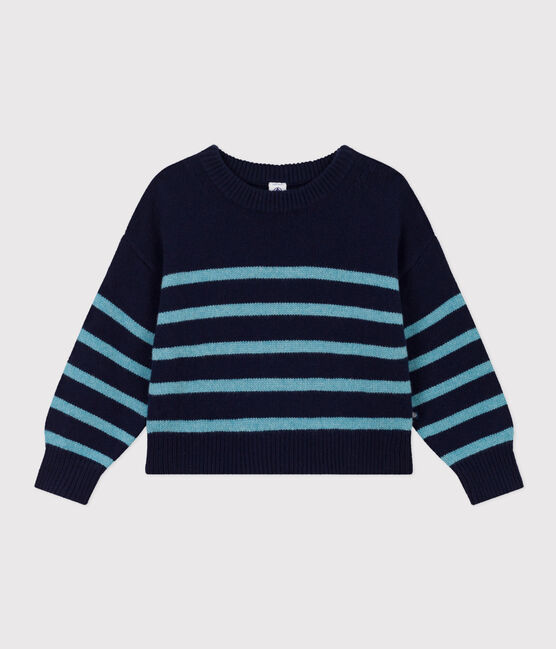 Pull rayé en laine et coton enfant fille / garçon SMOKING/ AZUL