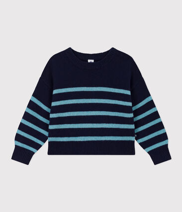 Pull rayé en laine et coton enfant fille / garçon