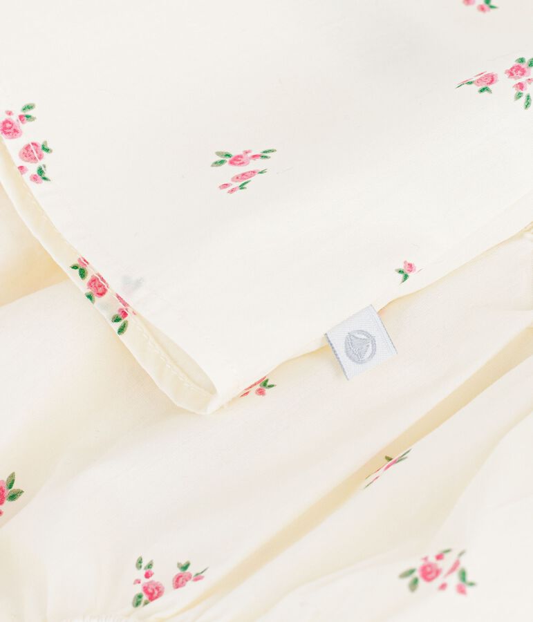 Robe b&eacute;b&eacute; en coton avec son bloomer, imprim&eacute;s fleurs MILK/ MULTICO
