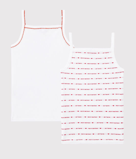 Lot de 2 chemises à bretelles Petit Bateau Je t'aime petite fille variante 1