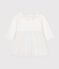 Robe en tubique et tulle bébé blanc MARSHMALLOW/gris ARGENT