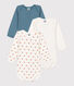 Lot de 3 bodies manches longues escargot bébé en coton
