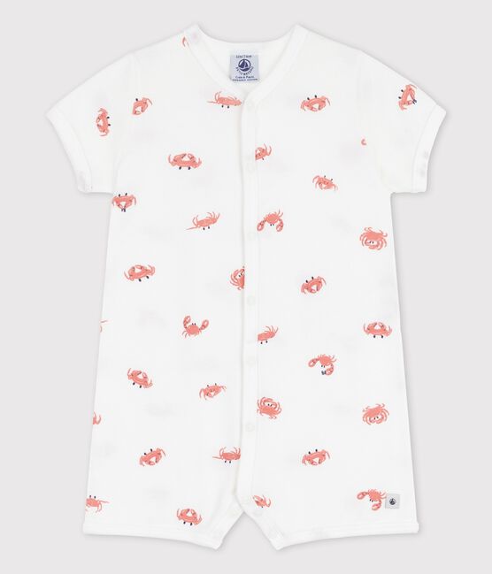 Combicourt bébé petits crabes en coton blanc MARSHMALLOW/blanc MULTICO