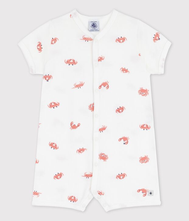 Combicourt b&eacute;b&eacute; petits crabes en coton blanc/multicouleur