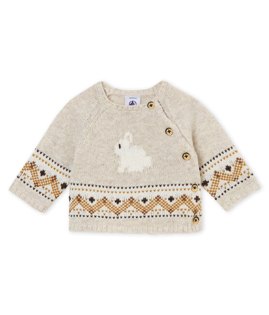Cardigan Tricot Jacquard Bebe Garcon Creamy Chine Petit Bateau