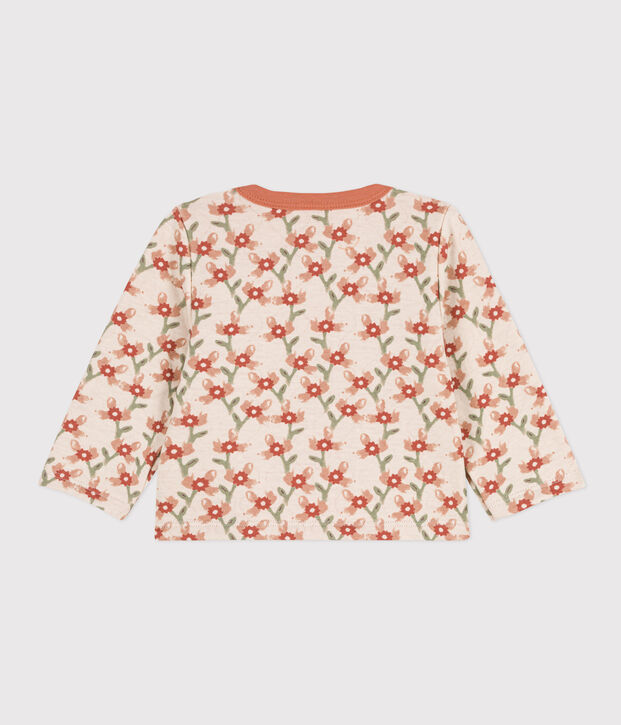 Cardigan en tubique matelass&eacute; imprim&eacute; b&eacute;b&eacute; &eacute;cru/multicouleur