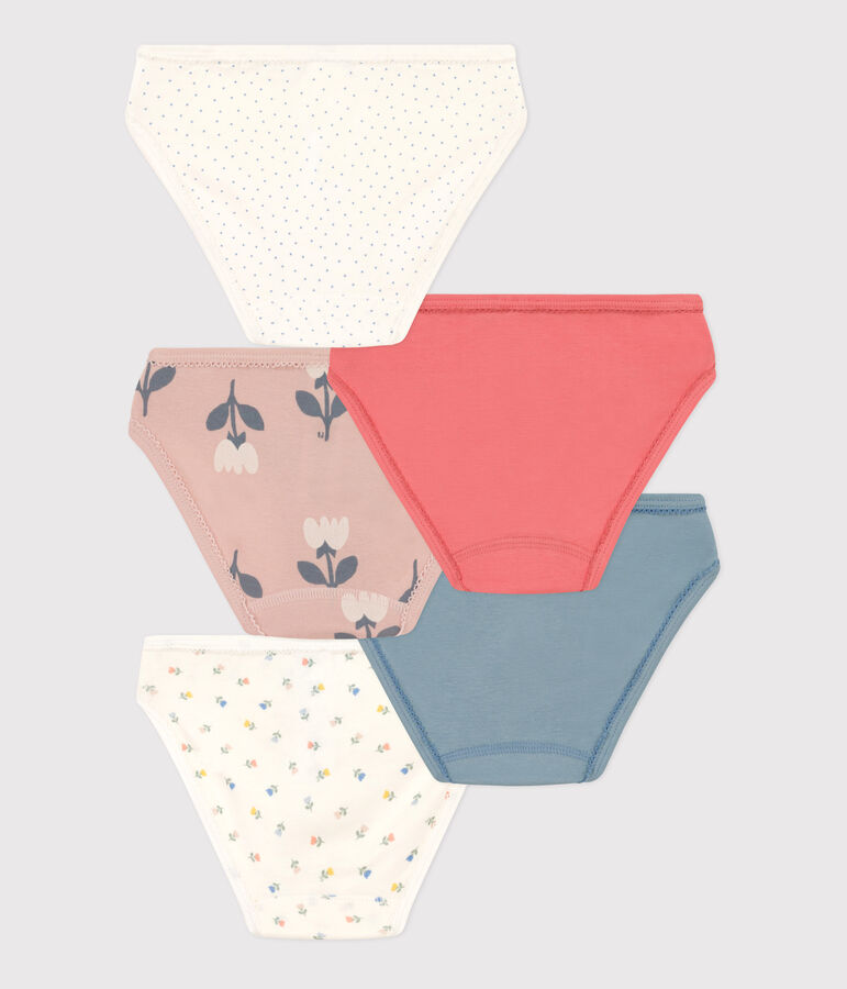 Lot de 5 culottes tulipes en coton petite fille multicouleur