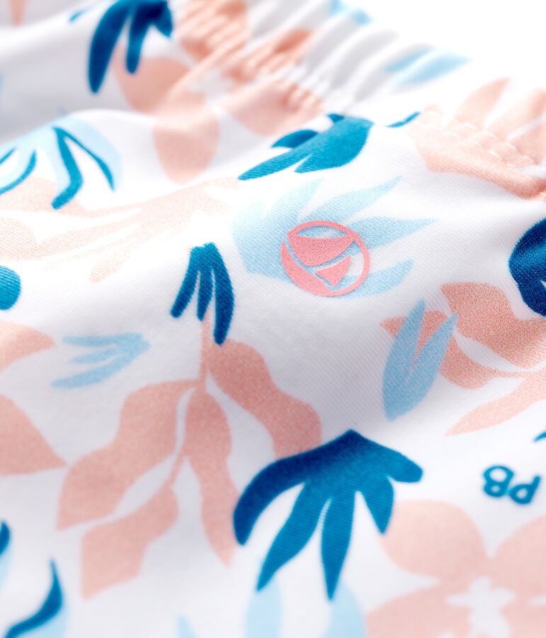 Bas de maillot de bain &eacute;coresponsable b&eacute;b&eacute; fille blanc MARSHMALLOW/blanc MULTICO