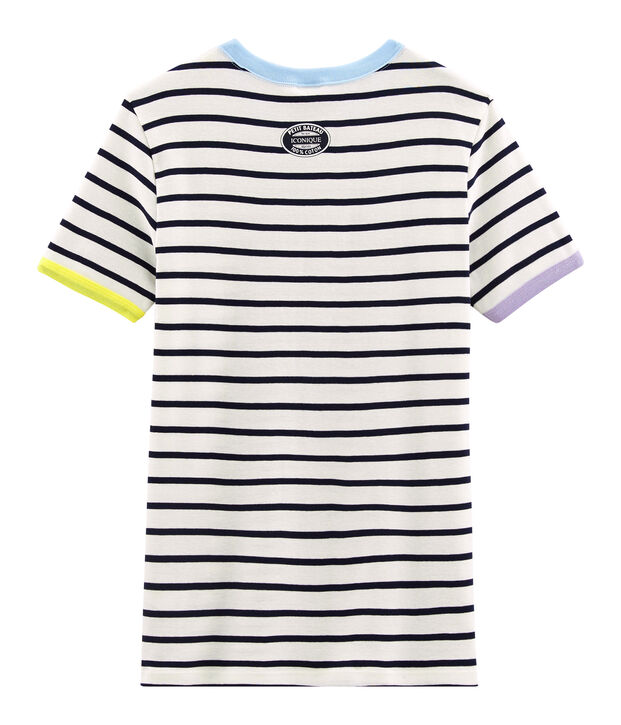 Tee shirt iconique femme blanc/bleu
