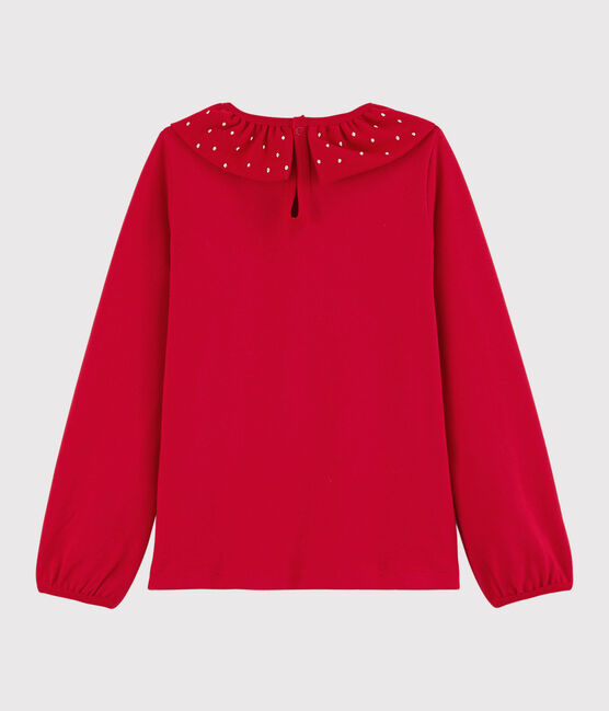Tee-shirt manches longues enfant fille rouge TERKUIT