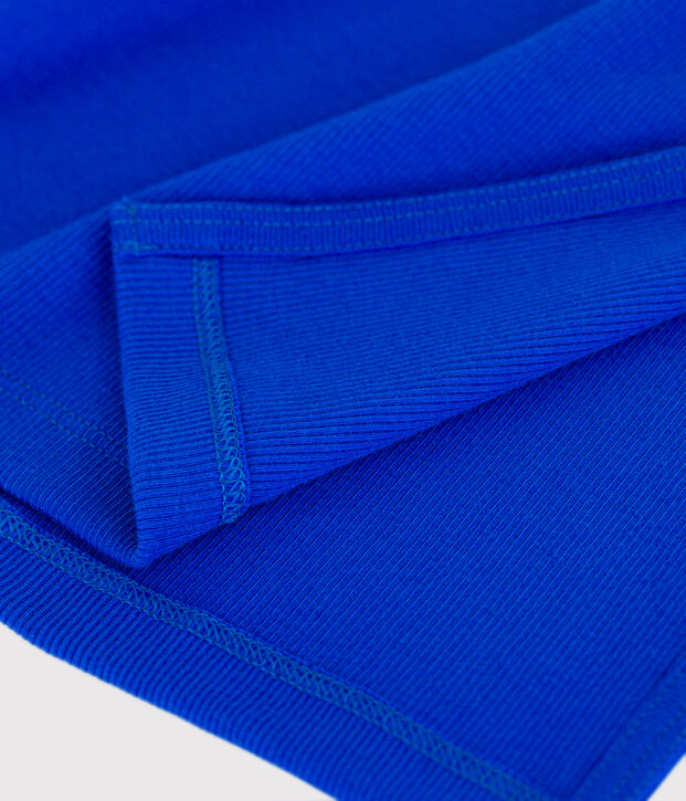 Robe d&eacute;bardeur longue femme en coton bleu vif