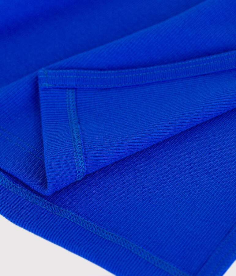 Robe d&eacute;bardeur longue femme en coton bleu