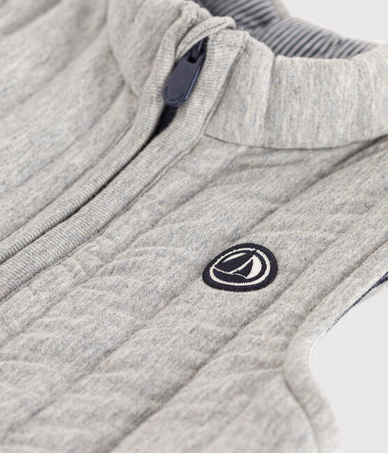 Gilet sans manche en tubique bébé gris CHATON CHINE