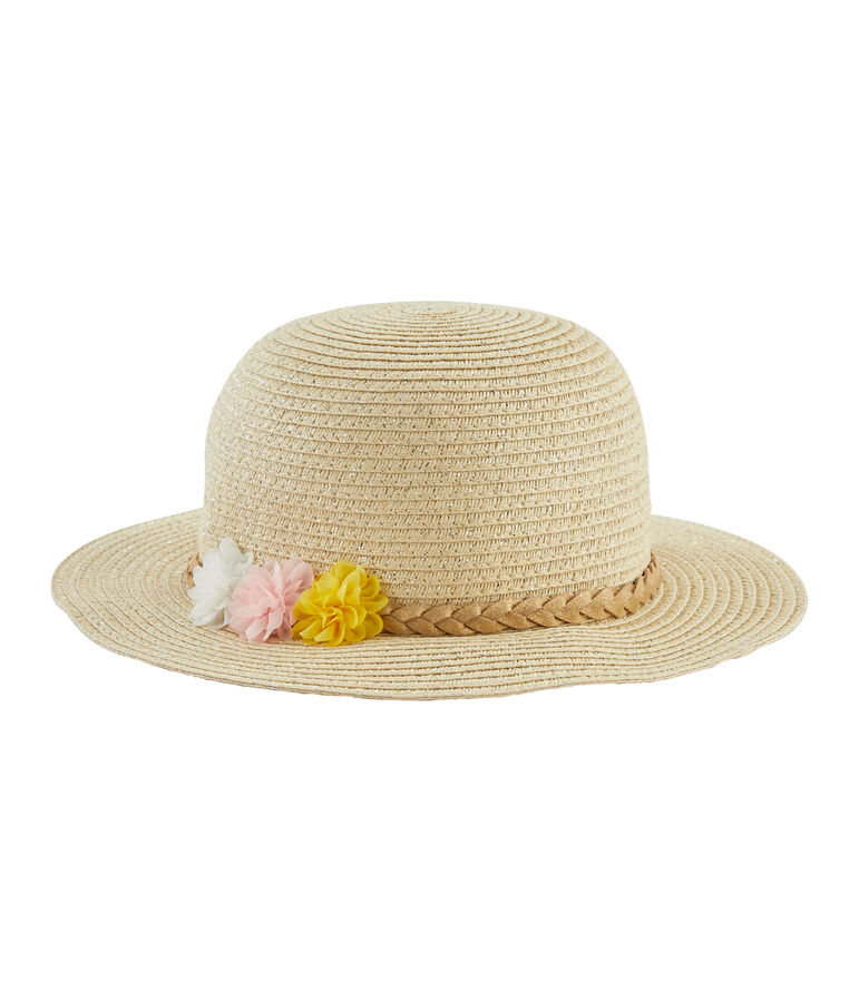 Chapeau de paille enfant fille blanc
