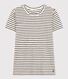 Tee-shirt Le Droit col rond en coton rayé femme