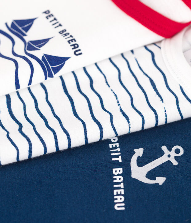 Lot de 3 bodies manches longues en coton b&eacute;b&eacute; multicouleur