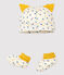 Lot bonnet naissance et chaussons bébé garçon en laine et coton biologique beige MONTELIMAR/blanc MULTICO