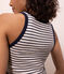Débardeur L'ICONIQUE en coton Femme beige MONTELIMAR/bleu SMOKING
