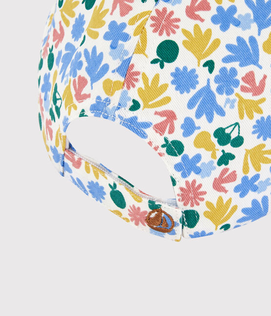 Casquette imprimée à fleurs enfant fille blanc MARSHMALLOW/blanc MULTICO