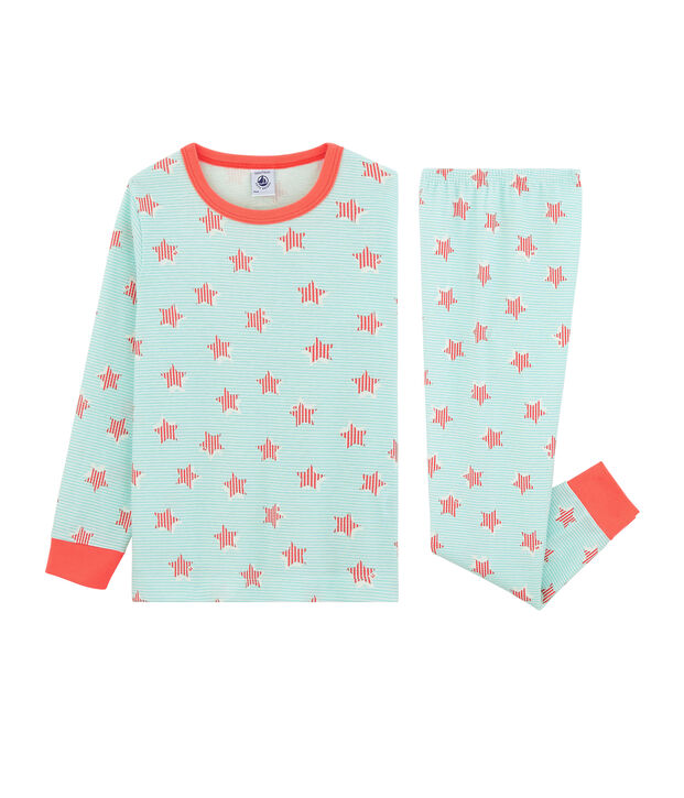 Pyjama enfant en c&ocirc;te blanc/multicouleur
