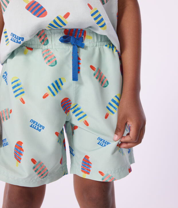 Short de bain enfant imprim&eacute; bleu/multicouleur