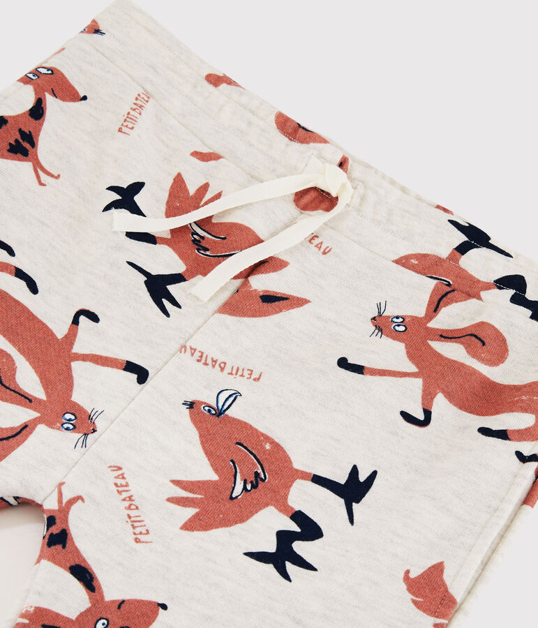 Pantalon de jogging en molleton enfant fille beige MONTELIMAR/blanc MULTICO