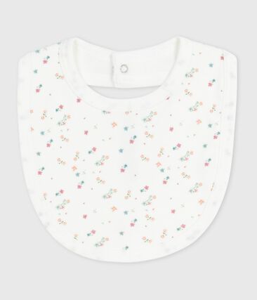 Bavoir naissance en coton imprimé fleuri