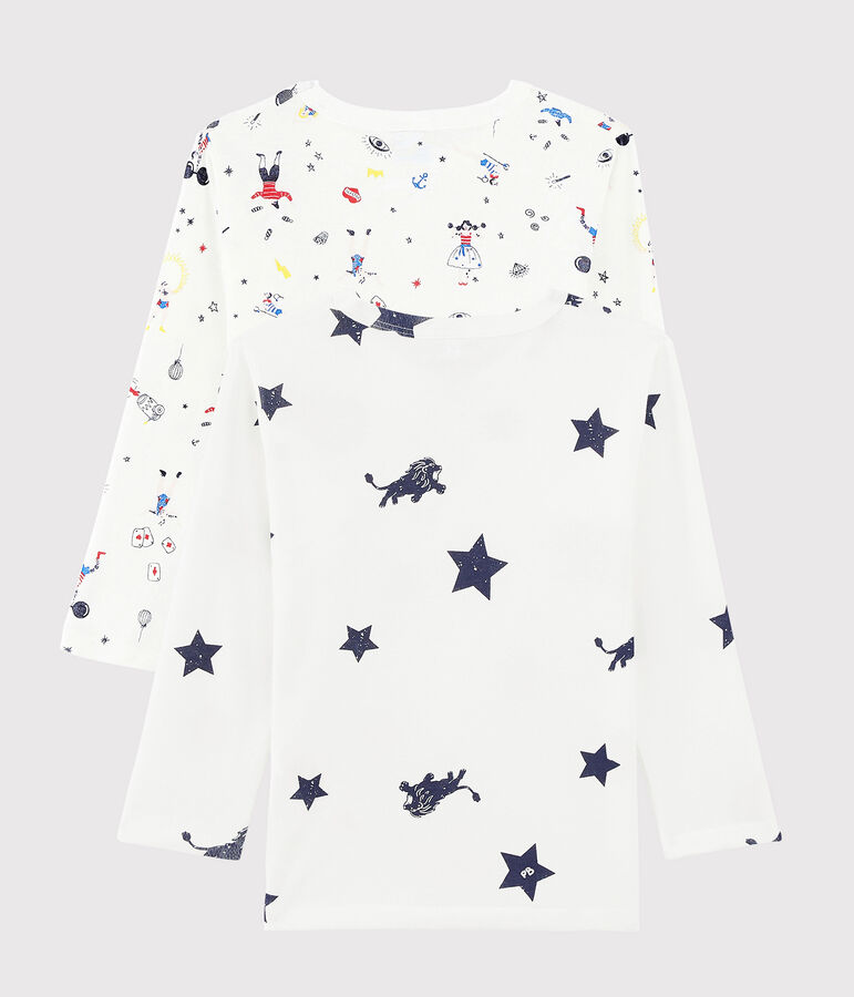 Lot de 2 tee-shirts manches longues imprim&eacute; festif petit gar&ccedil;on variante 1