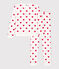 Pyjama cœur en coton femme blanc MARSHMALLOW/rouge TERKUIT