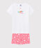 Pyjacourt motif "Bonheur" petite fille en coton blanc MARSHMALLOW/blanc MULTICO