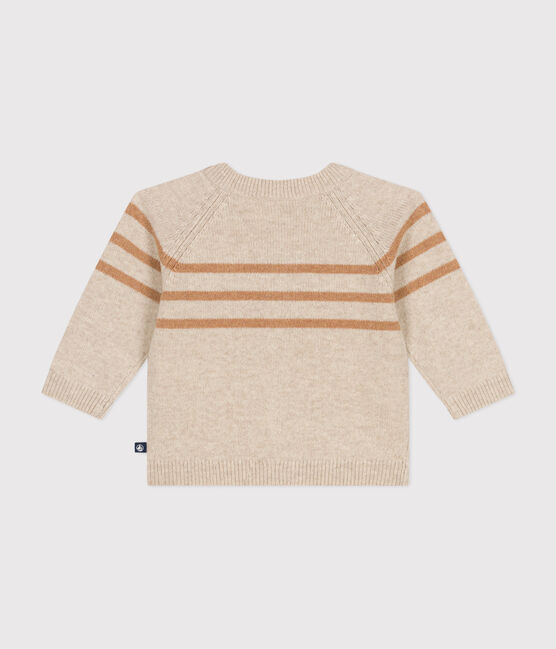 Cardigan en tricot contenant de la laine beige AVALANCHE/ CUIVRE