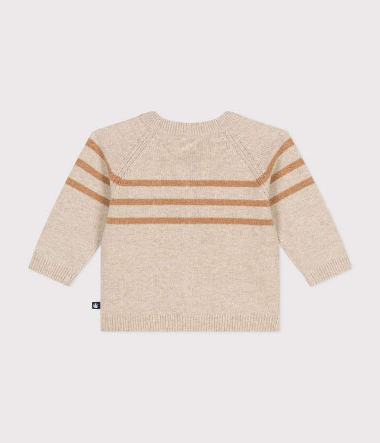 Cardigan en tricot contenant de la laine beige AVALANCHE/ CUIVRE