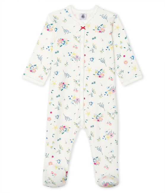 Dors bien bébé fille en côte blanc MARSHMALLOW/blanc MULTICO