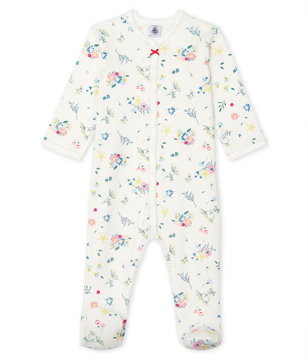 Dors bien b&eacute;b&eacute; fille en c&ocirc;te blanc/multicouleur