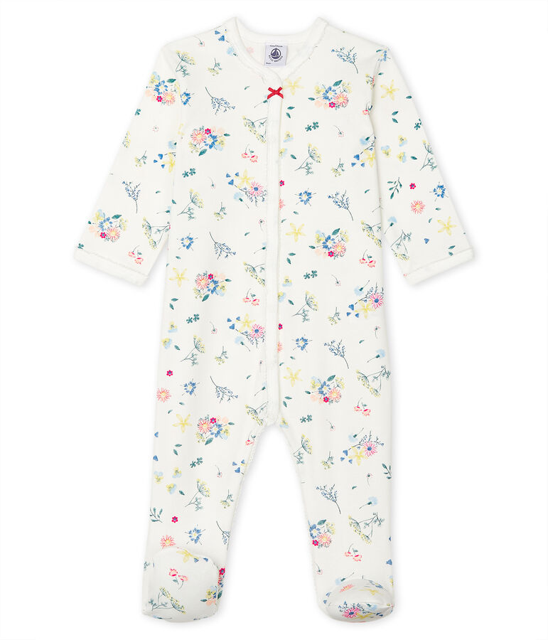 Dors bien b&eacute;b&eacute; fille en c&ocirc;te blanc MARSHMALLOW/blanc MULTICO