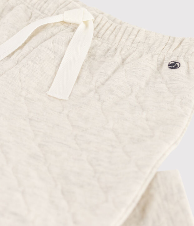 Pantalon b&eacute;b&eacute; en tubique matelass&eacute; beige