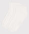 2 PAIRES DE CHAUSSETTES ENFANT EN COTON UNIES BLANCHES blanc MARSHMALLOW