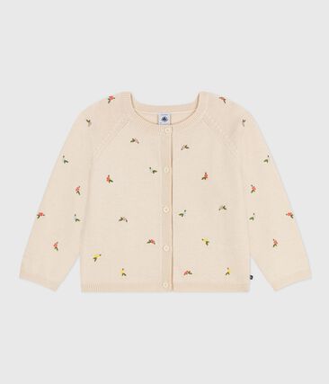 Cardigan enfant en laine et coton à motifs brodés