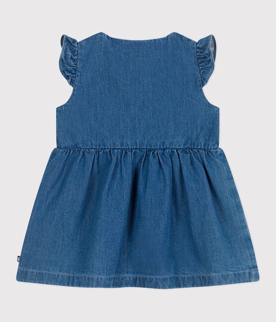 Robe bébé en jean léger sans manches bleu DENIM CLAIR