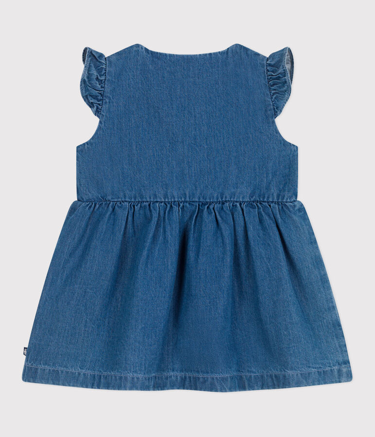 Robe b&eacute;b&eacute; en jean l&eacute;ger sans manches bleu DENIM CLAIR