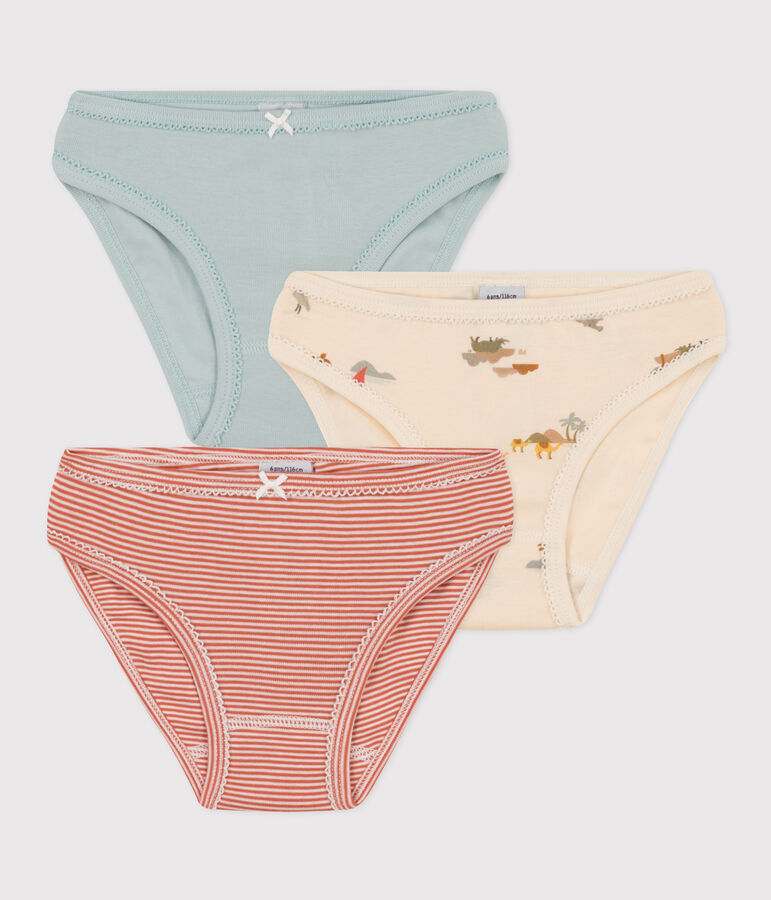 Lot de 3 culottes animaux en coton petite fille variante 1