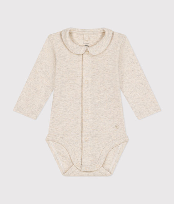 Body manches longues à col en coton bébé beige MONTELIMAR CHINE