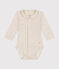 Body manches longues à col en coton bébé beige MONTELIMAR CHINE